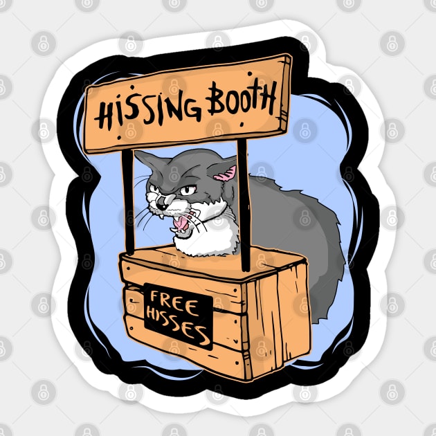 Cat Hissing Booth Free Hisses - Cat Lover Sticker by Felix Rivera